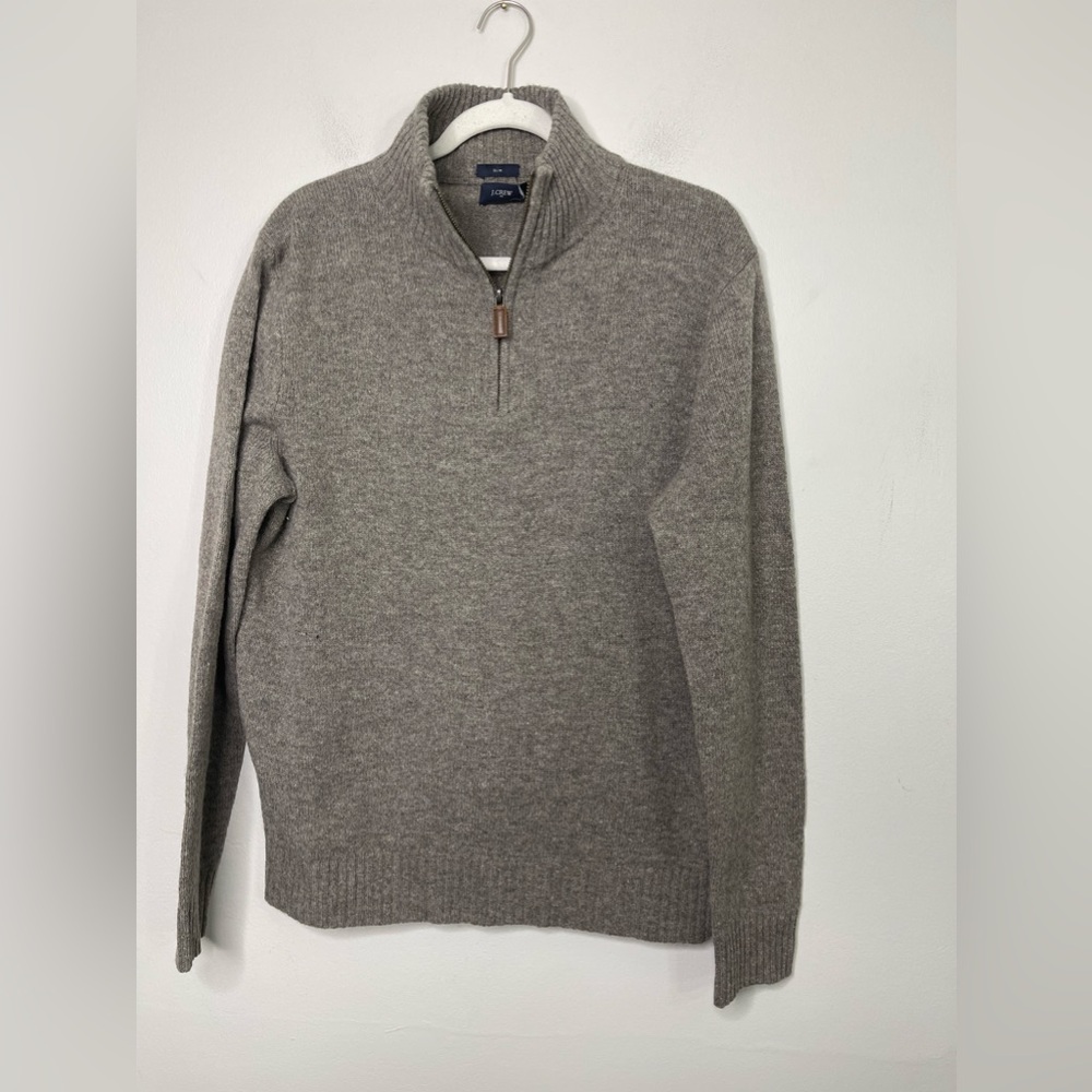 J.Crew NWOT Men’s XL Lambs Wool 1/4 Quarter Zip Collared Sweater Sz L